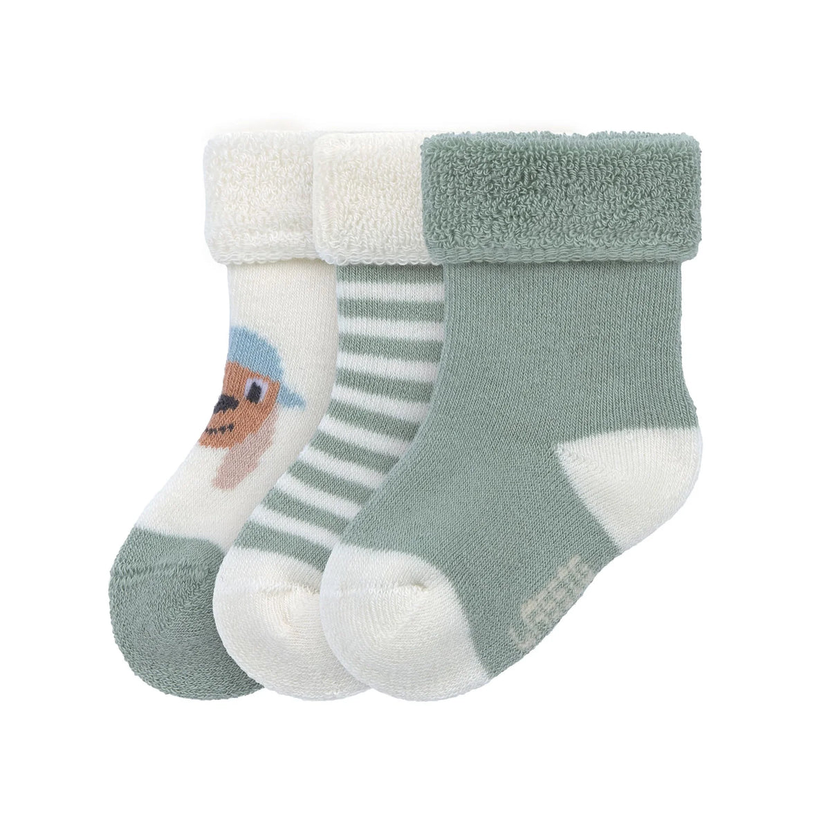 Baby Socken Frottee 3er Set Bio Baumwolle - Hund - Lässig