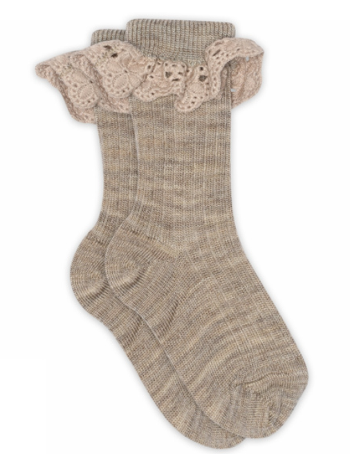 Woll-Socken Lea light brown melange - MPkids