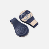 Magnet-Befestigungsclips aus Leder navy blau - Cloby