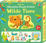 Allererstes Puzzle & Buch: wilde Tiere - Usborne Verlag