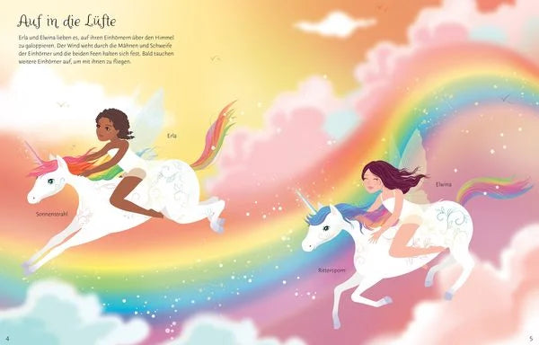 Mein Anziehpuppen-Stickerbuch: Regenbogen-Einhörner - Usborne Verlag
