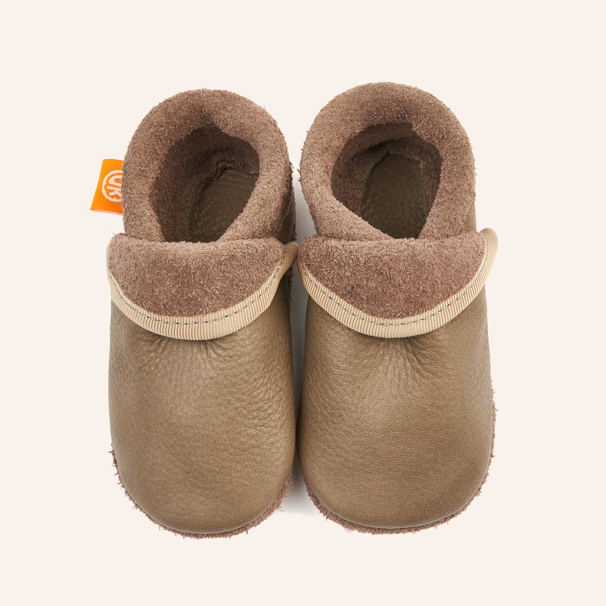 Leder-Hausschuh Klassik beige - Orangenkinder