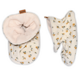 Pantoffel aus Textil mit Blumenmuster ecru - Melton