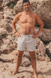 Herren-Badeshort - Pommegranate - white swan - Salted Stories