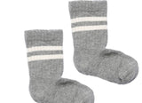 Rutschfeste Sportsocken Bio-Baumwolle grau meliert - GoBabyGo