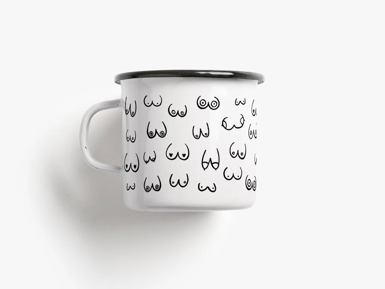 Tasse aus Emaille / Busenfreunde - TypeAlive