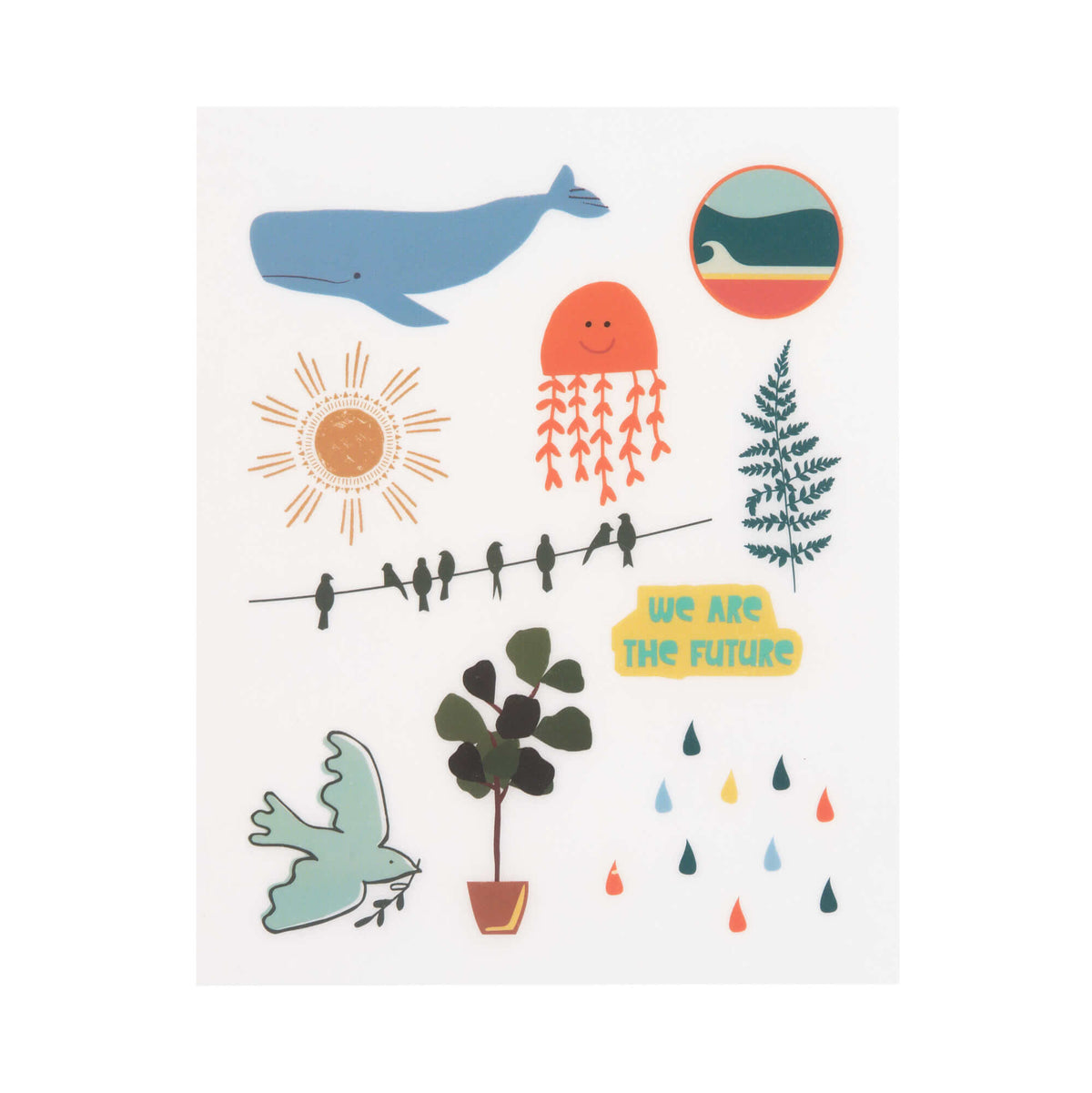 Transfer Sticker (3 Stk) - Rub on, Planet - Lässig
