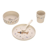 Kindergeschirr Set (Teller - Schüssel - Becher - Löffel), Little Mateys Royal Blau - Lässig