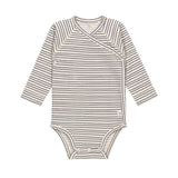 Baby Wickelbody Langarm GOTS - Cozy Colors, Striped Grey - Lässig