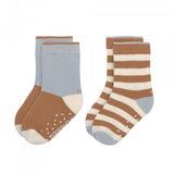 Kinder Antirutsch-Socken (2er-Pack) - GOTS Socks, hellblau karamel - Lässig