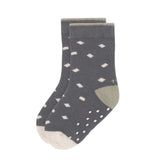 Kinder Antirutsch-Socken (2er-Pack) - GOTS Socks, Anthracite Olive - Lässig