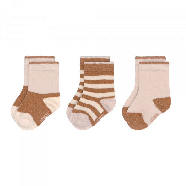 Kindersocken (3er-Pack) GOTS - Rosa Karamell - Lässig