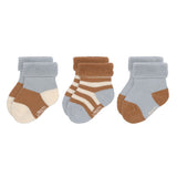 Frottee Socken Kinder (3er-Pack) GOTS - Hellblau Karamell - Lässig