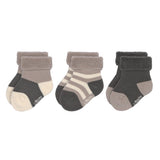 Frottee Socken Kinder (3er-Pack) GOTS - Anthrazit Taupe - Lässig