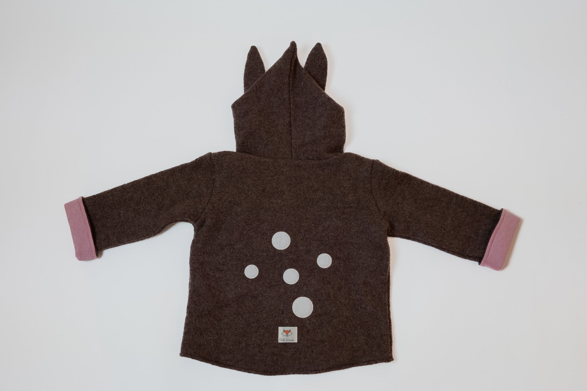 Walkjacke Reh "Braun & Rosa" sofort versandfertig - Milli Wonka