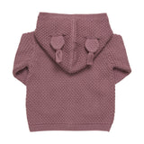 Cardigan Knit LS grape shake - Fixoni