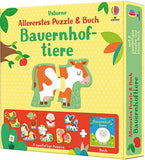 Allererstes Puzzle & Buch: Bauernhoftiere - Usborne