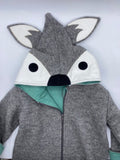 Walkjacke Fuchs "Grau & Mint" sofort versandfertig - Milli Wonka